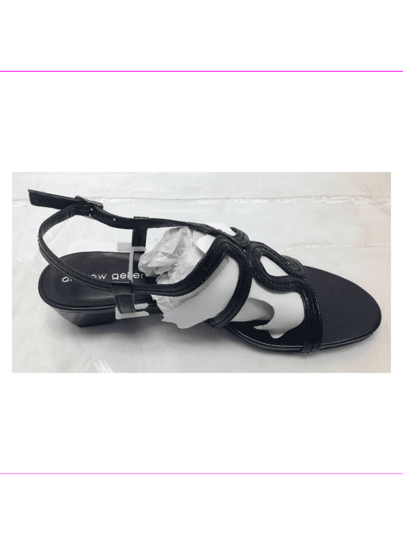 Andrew Geller Womens Idonna Sandals 8 Black 